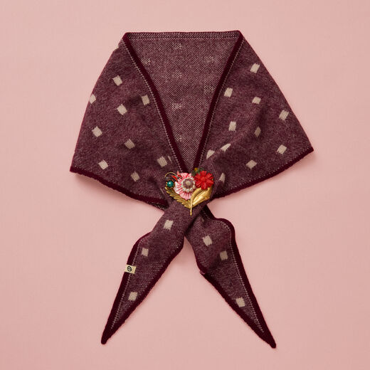 Burgundy cashmere neckerchief scarf